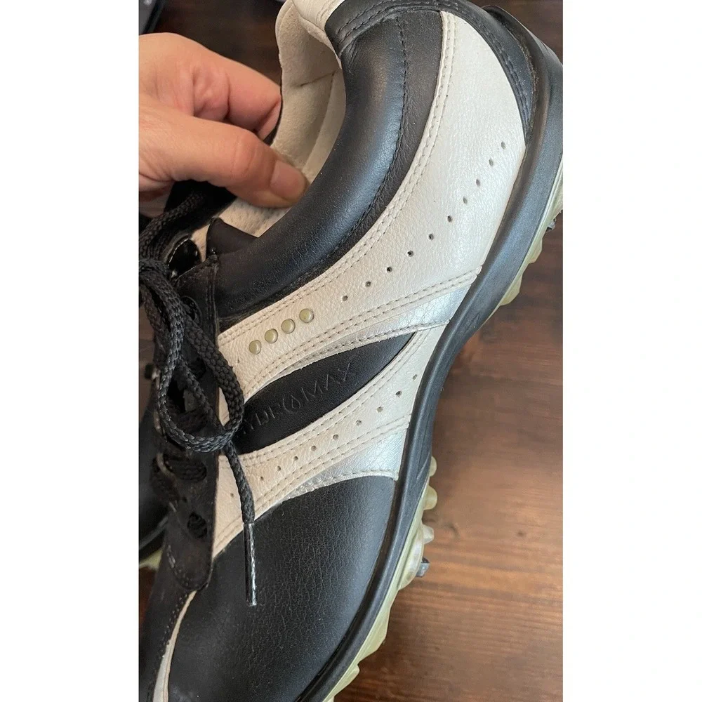 Ecco Men's Black Leather Hydromax Soft Spike Golf Shoes EU Sz 39‎